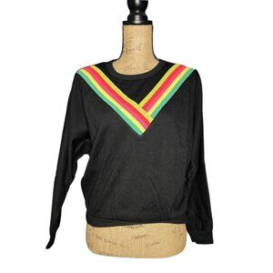 NWT Poof! Black classic V-neck pullover sweater Small